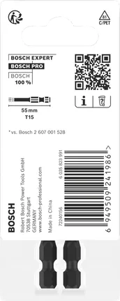 Zestaw 2 bitów Bosch PRO Torx T15 55 mm.