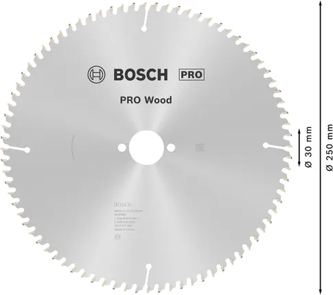 Tarcza piły tarczowej Bosch PRO Wood, 250 mm, 80 zębów.