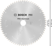 Akumulatorowa tarcza tnąca do pilarki tarczowej Bosch PRO Aluminium 250 mm.