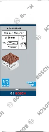 Wiertło koronowe Bosch PRO na sucho 68×150 mm.