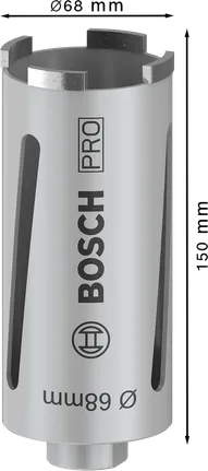 Wiertło koronowe Bosch PRO Core Cutter na sucho 68 x 150 mm G 1/2 cala.