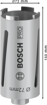 Wiertło wiertnicze Bosch PRO Core Cutter na sucho 72x150 mm G 1/2 cala.