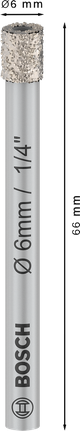Wiertło ceramiczne Bosch PRO Ceramic do łączenia płytek na sucho 6x66 mm.