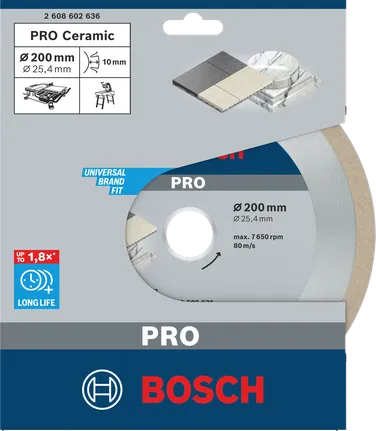 Tarcza diamentowa Bosch PRO Ceramic 200×25,4 mm.