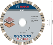 Tarcza diamentowa Bosch PRO Stone 150 mm do cięcia kamienia.