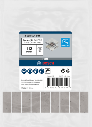Segmenty wiertnicze Bosch PRO do pracy na mokro 112 mm.