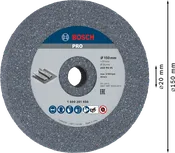 Tarcza szlifierska do metalu Bosch PRO 150 x 20 mm G60.
