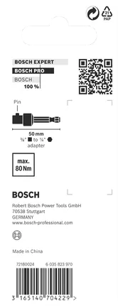 Adapter nasadowy Bosch PRO z przyłączem trzpieniowym 3/8 cala 50 mm.