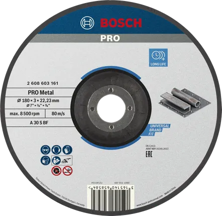 Tarcza tnąca Bosch PRO Metal Bonded 180 x 3 x 22,23 mm.