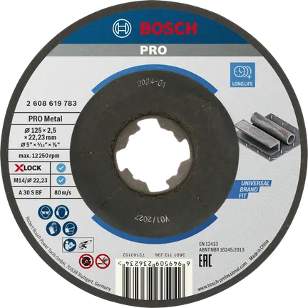 Tarcza tnąca Bosch PRO Metal Bonded 125 mm X-Lock.