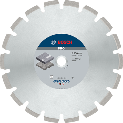 Tarcza diamentowa Bosch PRO Asphalt 350 mm do cięcia asfaltu.