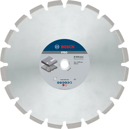 Tarcza diamentowa Bosch PRO Asphalt o średnicy 400 mm.