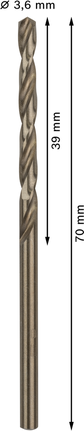 Wiertło kręte HSS-Co ze stali nierdzewnej Bosch PRO 3,6 mm.