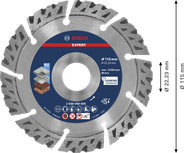 Diamentowa tarcza tnąca Bosch EXPERT Multi Material 115 mm.