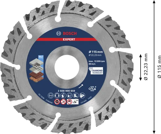 Diamentowa tarcza tnąca Bosch EXPERT Multi Material 115 mm.