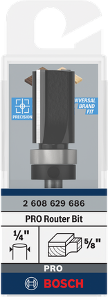 Frez Bosch PRO z trzpieniem 1/4″ i 5/8″ do przycinania na równo.