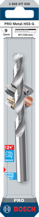 Wiertło kręte Bosch PRO Metal HSS-G 9 mm do metalu.