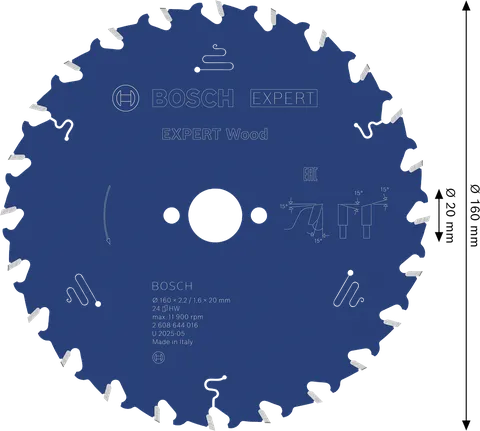 Tarcza tnąca do drewna Bosch EXPERT Wood 160 mm T24.