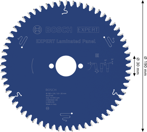 Tarcza piły tarczowej do płyt laminowanych Bosch EXPERT, 190 mm.