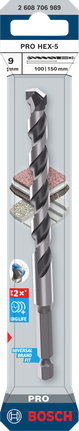 Wiertło Bosch PRO HEX-5 9×100×150 mm.