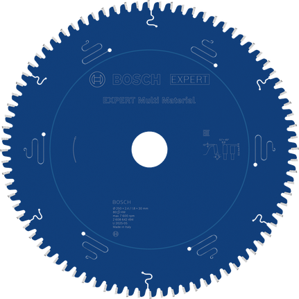 Tarcza piły tarczowej Bosch EXPERT Multi Material, 250 mm T80.