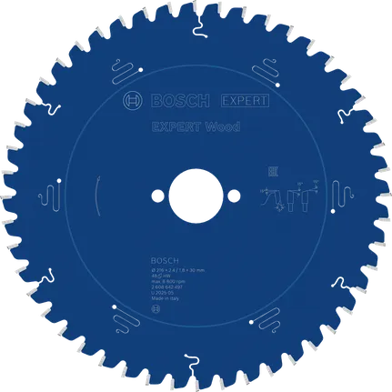 Tarcza piły tarczowej Bosch EXPERT Wood 216 mm T48 do cięcia drewna.