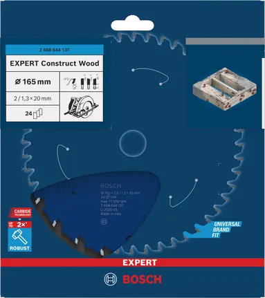 Brzeszczot Bosch Expert Construct Wood T24 o średnicy 165 mm.