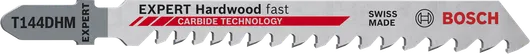 Brzeszczot z węglika spiekanego do wyrzynarki Bosch EXPERT Hardwood Fast T144DHM.