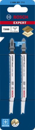 Brzeszczoty do wyrzynarek Bosch EXPERT Wood 2-side clean T308B do precyzyjnego cięcia drewna.