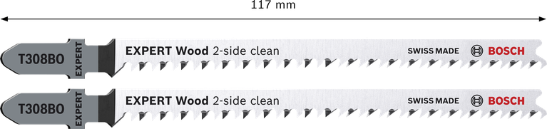 Brzeszczoty do wyrzynarki Bosch EXPERT Wood 2-side clean T308BO, opakowanie 2 szt.
