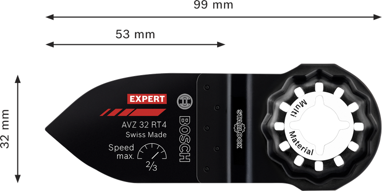 Palcowa ściernica z węglików spiekanych Bosch EXPERT AVZ 32 RT4, 32 x 53 mm.