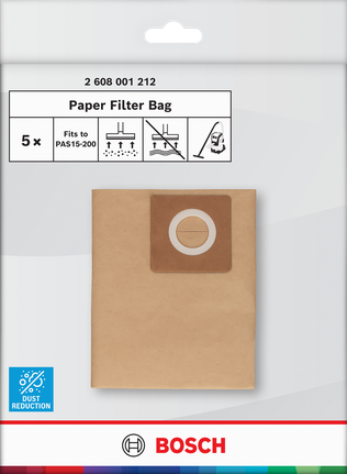 Worek filtrujący papierowy Bosch do odkurzacza PAS15-200.