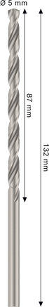 Wiertło spiralne Bosch PRO Metal HSS-G 5 mm, długość 132 mm.