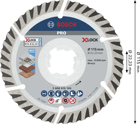 Tarcza diamentowa Bosch PRO Multi Material 115 mm X-Lock.
