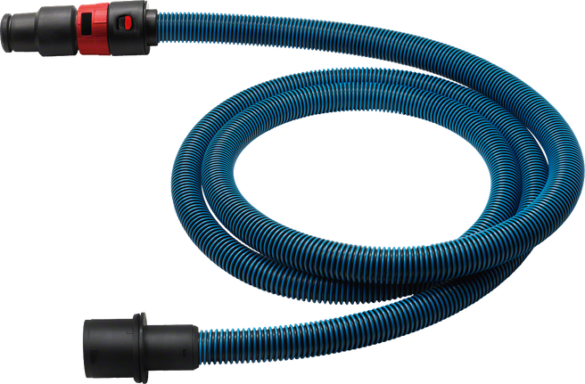 Mangueira antiestática Bosch com encaixe de baioneta e adaptador.