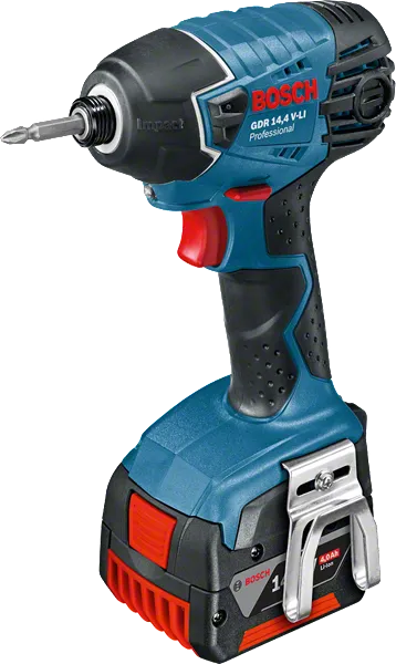 Aparafusadora de impacto sem fio Bosch GDR 14,4 V-LI com um binário de 150 Nm.