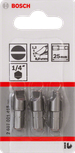 Conjunto de pontas de chave de fendas Bosch Extra Hard, com 25 mm de comprimento.
