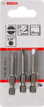 Jogo de bits de chave de fendas Bosch de 49 mm para encaixe hexagonal de 1/4 de polegada.