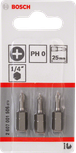 Jogo de 3 bits de chave de fendas Bosch PH0 de 25 mm.