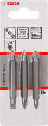 Conjunto de bits de chave de fendas dupla Bosch de 60 mm.