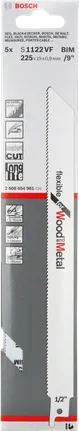 Lâmina de serra recíproca Bosch S1122VF para madeira e metal.