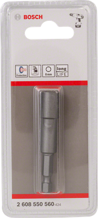 Tomada magnética Bosch de 8 mm para parafusos sextavados.