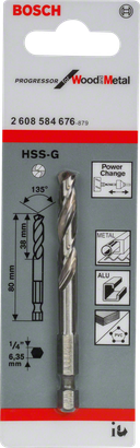 Broca piloto Bosch HSS-G para madeira e metal.