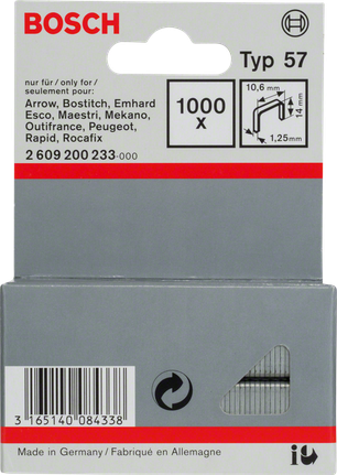 Grampos Bosch Tipo 57 10,6 mm.