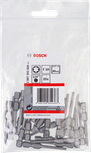 Embalagem de 25 bits de chave de fendas Bosch T10 de 49 mm.