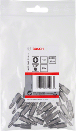 Jogo de 25 peças de bits de chave de fendas PH2 da Bosch .