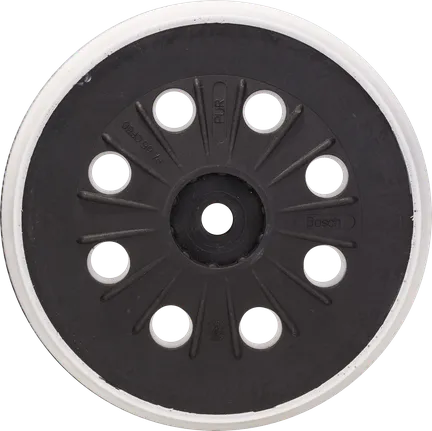 Prato de apoio Bosch médio-duro de 125 mm com 8 furos.