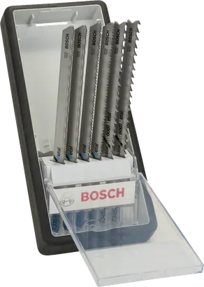 Conjunto de lâminas de serra tico-tico Bosch Robust Line de 6 peças para metal e madeira.