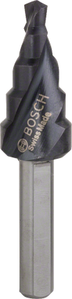 Broca escalonada Bosch HSS-AlTiN para perfuração de metal.