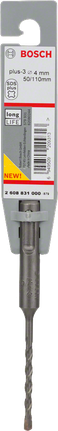 Broca para berbequim de impacto Bosch SDS plus-3 de 4 mm para maior durabilidade.